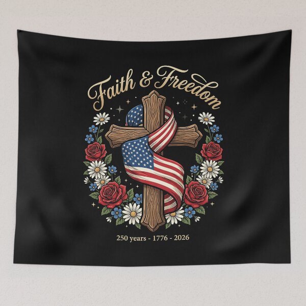 Item preview, 250 Years Faith Cross Freedom designed and sold by yartyartyart.