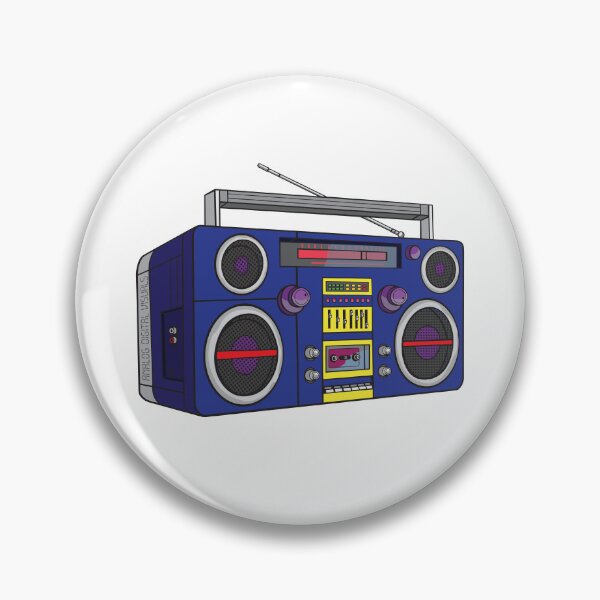 Item preview, Vintage Boombox Hip Hop Graphic Tee (Dark Cornflower Blue + Violet Magican Colorway) – Old School Ghetto Blaster Y2K Streetwear T-Shirt designed and sold by analogdigitalvz.