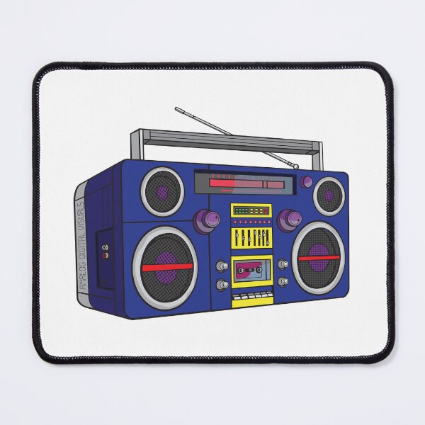 Item preview, Vintage Boombox Hip Hop Graphic Tee (Dark Cornflower Blue + Violet Magican Colorway) – Old School Ghetto Blaster Y2K Streetwear T-Shirt designed and sold by analogdigitalvz.
