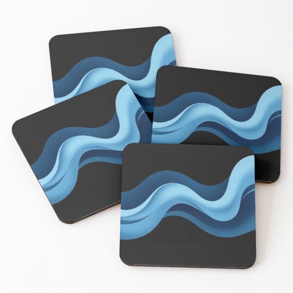 Item preview, Minimalist Blue Abstract Wave Fluid Motion Art designed and sold by artlife4.