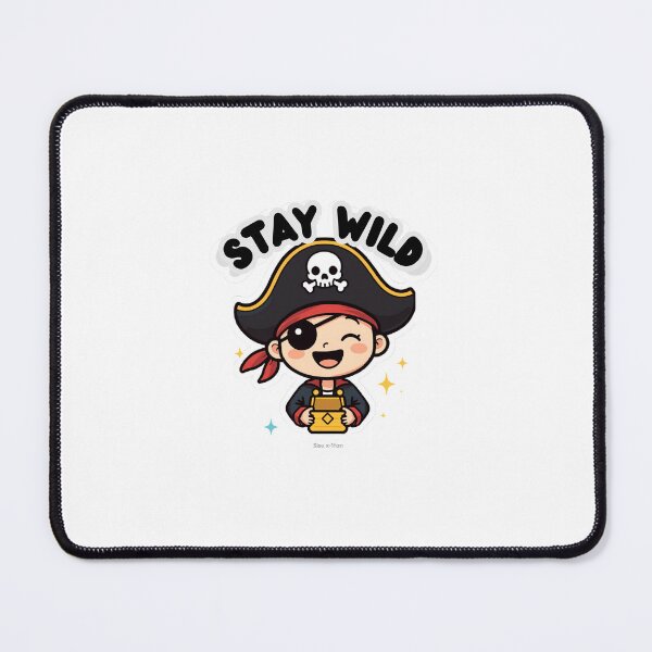 Item preview, Stay Wild Cute Pirate Sticker | Funny Pirate Cartoon designed and sold by StickifyZone69.