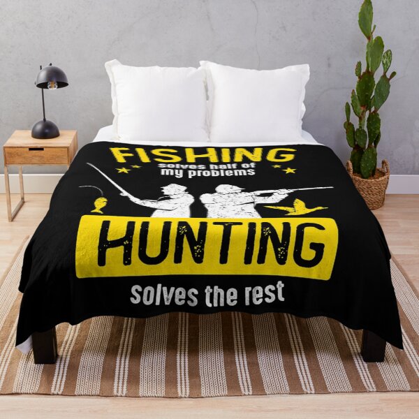 Item preview, Fishing Solves Half Of My Problems Hunting Solves The Rest designed and sold by NosuriHanArt.