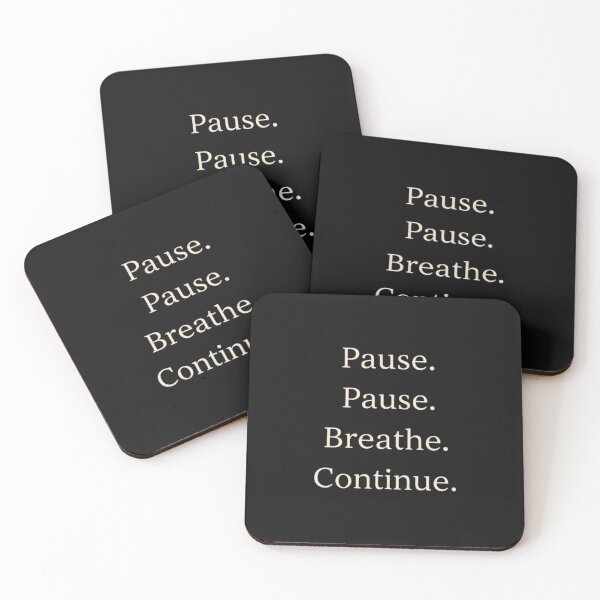 Item preview, Pause Breathe Continue Minimalist Typography Art designed and sold by artlife4.