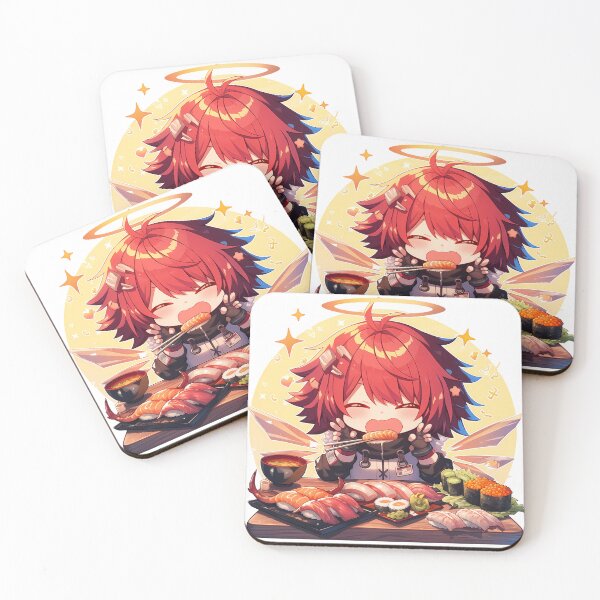 Item preview, Exusiai Arknights Prelude To Dawn Angel Halo Sushi Chibi designed and sold by Spraykart.