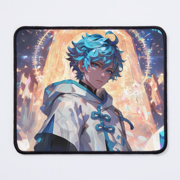 Item preview, Chongyun Genshin Impact Anime Boy Blue Hair Crystal Mystic Calm designed and sold by Spraykart.