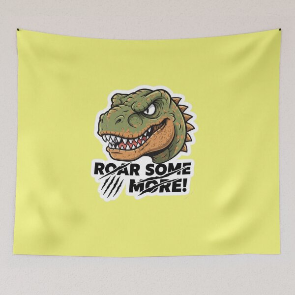Item preview, Fierce Green T-Rex Dinosaur Head Roaring Some More Sticker designed and sold by bvdesignart.