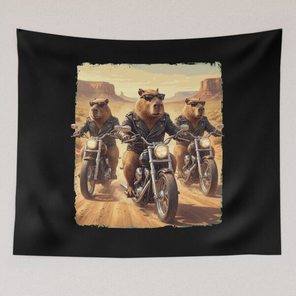 Item preview, Funny Capybara Motorcycle Meme Animal Lover designed and sold by DoodleTortle.
