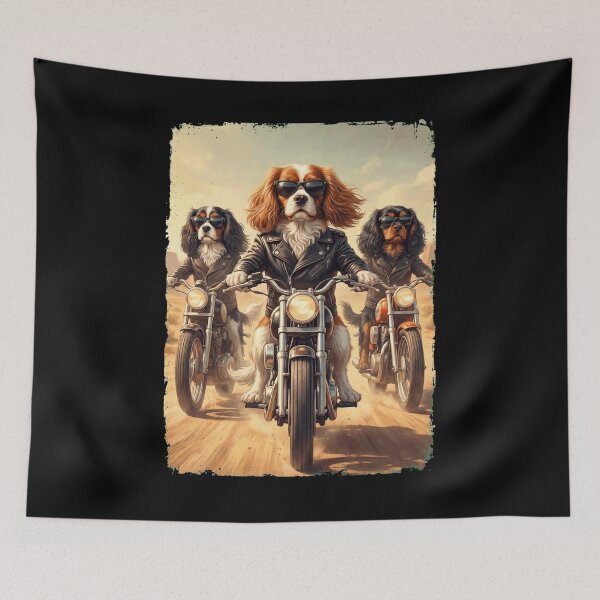 Item preview, Funny Cavalier King Charles Spaniel Motorcycle Meme Dog Lover designed and sold by DoodleTortle.