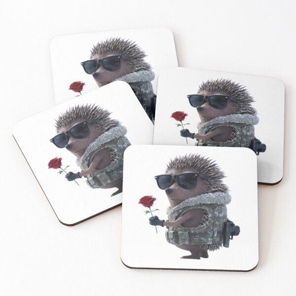 Item preview, Tactical Hedgehog with Rose & Sunglasses - Cool & Romantic Art designed and sold by NoriudaR.