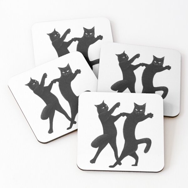 Item preview, Dancing black cats designed and sold by Valeriya Korenkova Kodamorkovkart.