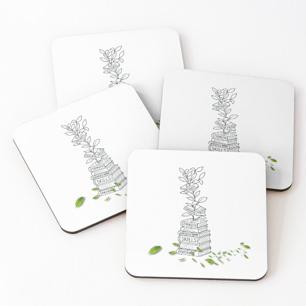 Item preview, Minimalist Book Stack with Green Leaves and Virtues designed and sold by EarthScience.