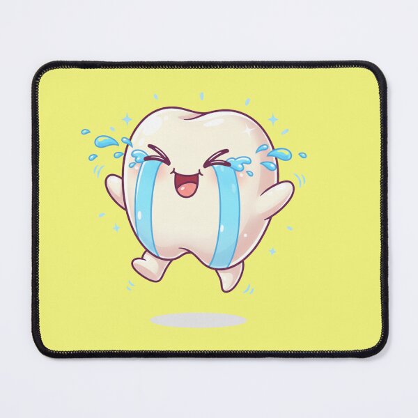 Item preview, Crying Tooth Happy Tears Kawaii Dental Art Cute Smiling Tooth Character for Dentists and Kids designed and sold by bvdesignart.