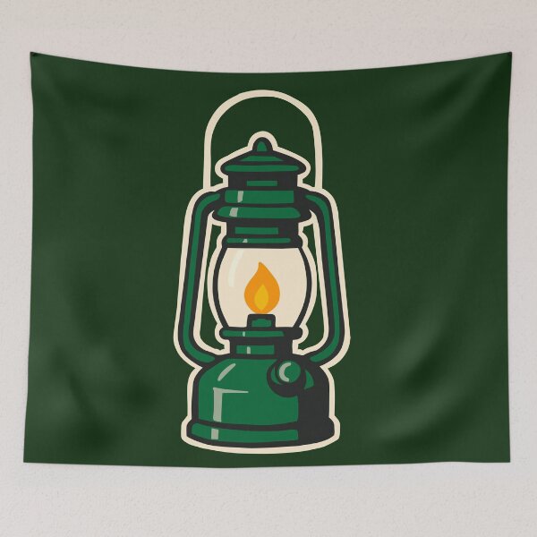 Item preview, Vintage Green Camping Lantern Design designed and sold by Vileprint.