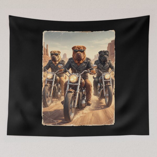 Item preview, Funny Chinese Shar Pei Motorcycle Meme Dog Lover designed and sold by DoodleTortle.