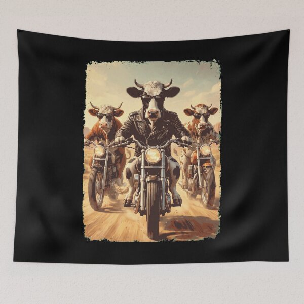 Item preview, Funny Cow Motorcycle Meme Animal Lover designed and sold by DoodleTortle.