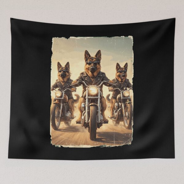 Item preview, Funny German Shepherd Motorcycle Meme Dog Lover designed and sold by DoodleTortle.