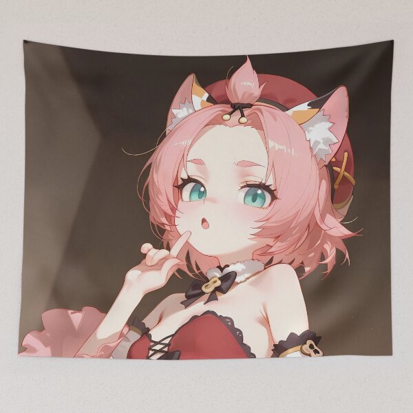 Item preview, Diona Genshin Impact Beret Shh Neko Cat Ears designed and sold by 108Recordings.