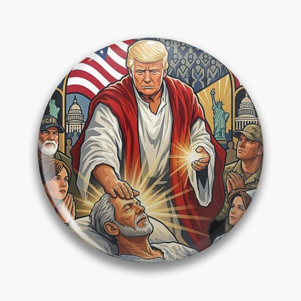 Item preview, Trump as Jesus Graphic Trump Patriotic US Flag Eagle  designed and sold by MidzzSky.