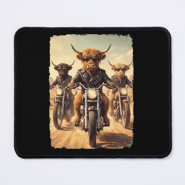 Item preview, Funny Highland Cow Motorcycle Meme Animal Lover designed and sold by DoodleTortle.