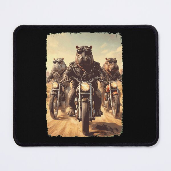 Item preview, Funny Hippo Motorcycle Meme Animal Lover designed and sold by DoodleTortle.