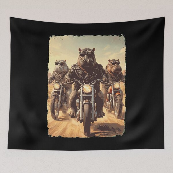 Item preview, Funny Hippo Motorcycle Meme Animal Lover designed and sold by DoodleTortle.