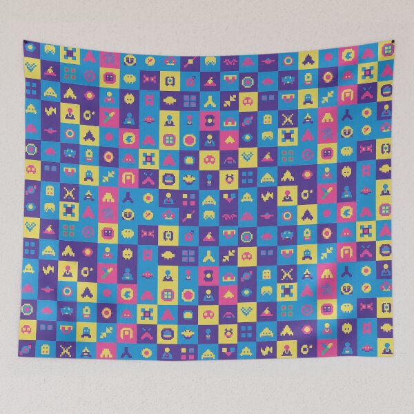 Item preview, Retro Arcade Carpet Style Design - Gamer - Game Room - Rec Room designed and sold by CattlettArt.