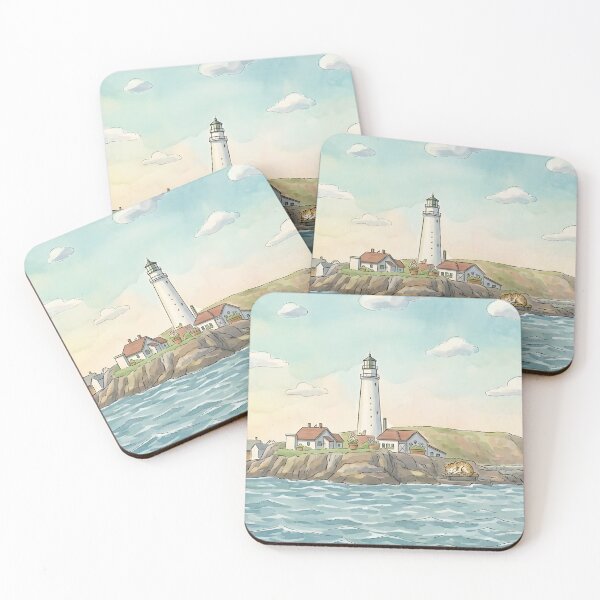 Item preview, Boston Light Lighthouse - Coastal Summer Breeze Illustration designed and sold by NeowArtStudio.