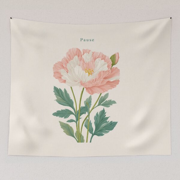 Item preview,  Poppy Pause – Minimal Floral Illustration with Calm Botanical Typography designed and sold by BobaBunny76.