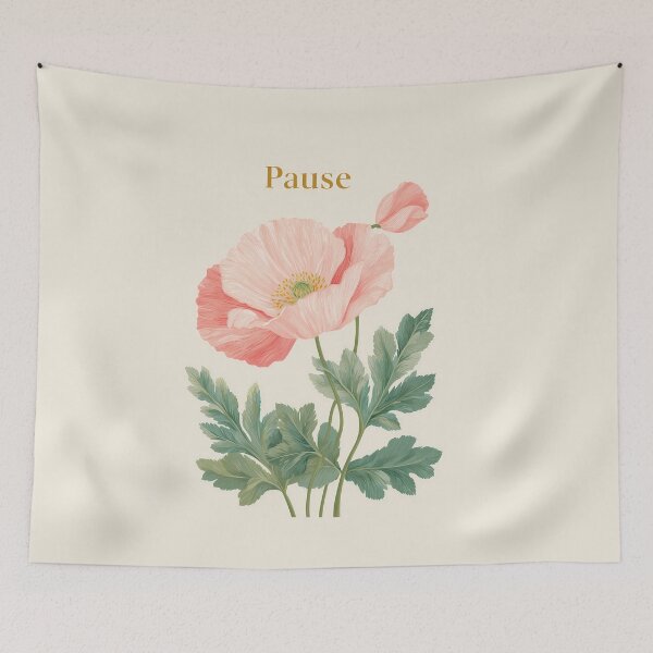 Item preview, Poppy Pause – Minimal Floral Illustration with Calm Botanical Typography designed and sold by BobaBunny76.