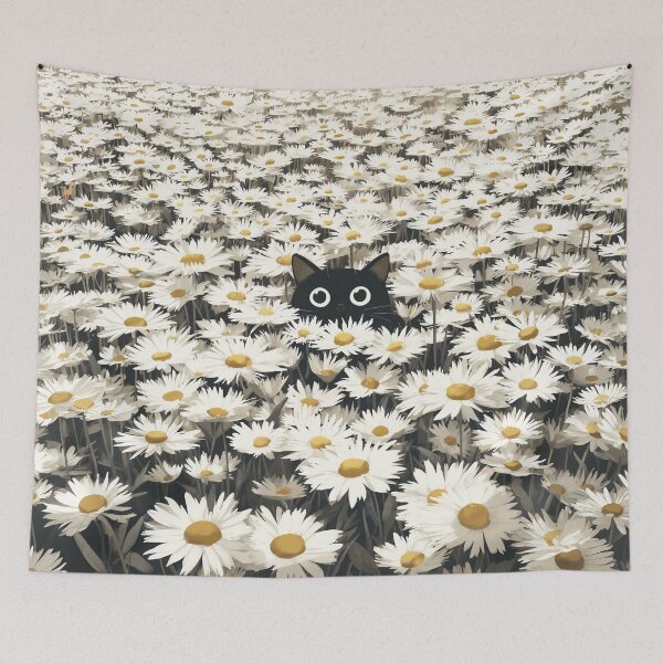 Item preview, Black Cat Hidden In Daisies designed and sold by junkydotcom.