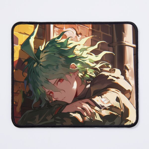 Item preview, Rantaro Amami Danganronpa Green Hair Alleyway Sunset Relaxed Pose designed and sold by 108Recordings.