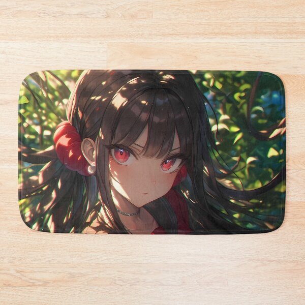Item preview, Maki Harukawa Danganronpa Red Eyes Forest Dappled Light Serious Mood designed and sold by 108Recordings.
