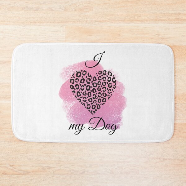 Item preview, I Love my Dog Leopard Print Heart with Pink Background(2) designed and sold by jeweleddesigns.