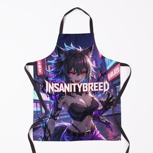 Item preview, insanitybreed Another - Cyberpunk Wolf Girl with Red Eyes | Dark Streetwear Graphic Tee designed and sold by INSANITYBREED.