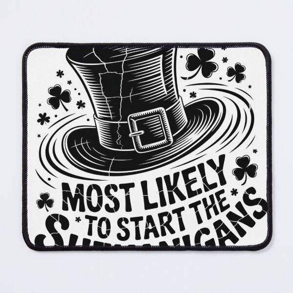 Item preview, Leprechaun Hat Linocut Print with Clover Swirl designed and sold by Bloomkept.