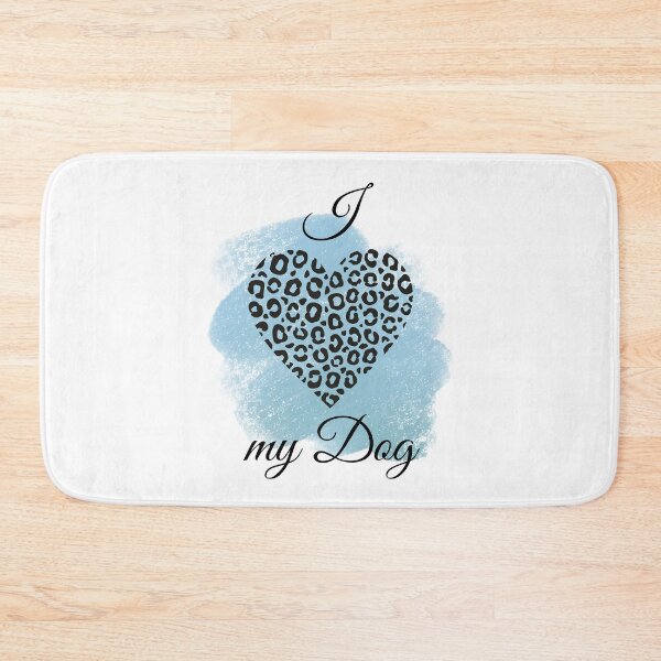 Item preview, I Love my Dog Leopard Print Heart with Blue-gray Background(2) designed and sold by jeweleddesigns.