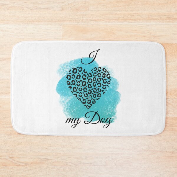 Item preview, I Love my Dog Leopard Print Heart with Teal Background(2) designed and sold by jeweleddesigns.