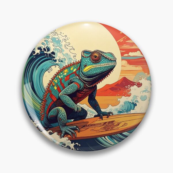 Item preview, Chameleon Surf Camp Watercolor Design designed and sold by thelivingrp.