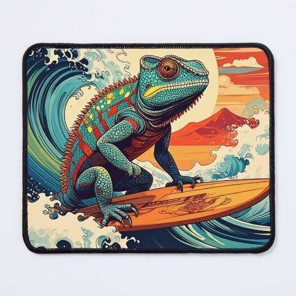 Item preview, Chameleon Surf Camp Watercolor Design designed and sold by thelivingrp.
