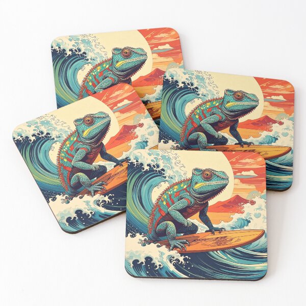 Item preview, Chameleon Surf Camp Watercolor Design designed and sold by thelivingrp.