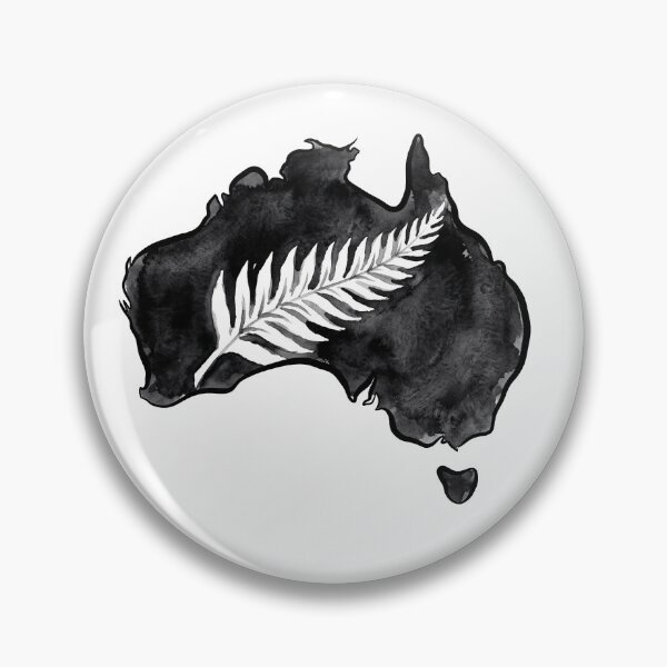 Item preview, Australia Map New Zealand silver fern Heritage Watercolour Art designed and sold by MeldMerch Map & Flag Co..