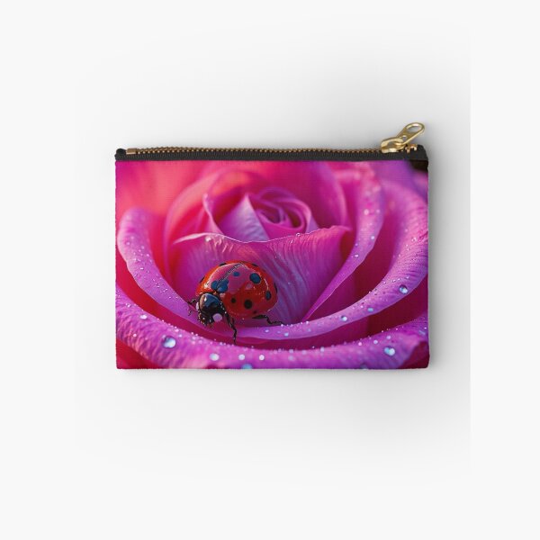 Item preview, Pink Rose with Ladybug and Dew Drops Floral Macro Wall Art designed and sold by BeautifulVirtues.