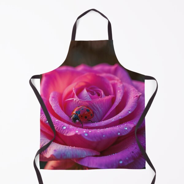 Item preview, Pink Rose with Ladybug and Dew Drops Floral Macro Wall Art designed and sold by BeautifulVirtues.