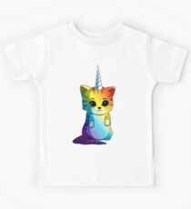 Caticorn T-Shirt Katze Einhorn Kittycorn Meowgical Rainbow Geschenke Kinder Mädchen Frauen Lustige Cute Tees Kinder T-Shirt