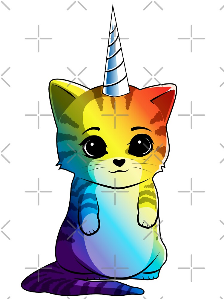 Artwork view, Caticorn T shirt Cat Unicorn Kittycorn Meowgical Rainbow Gifts Kids Girls Women Funny Cute Tees designed and sold by LiqueGifts