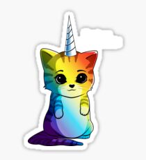 Caticorn T shirt Cat Unicorn Kittycorn Meowgical Rainbow Gifts Kids Girls Women Funny Cute Tees Sticker