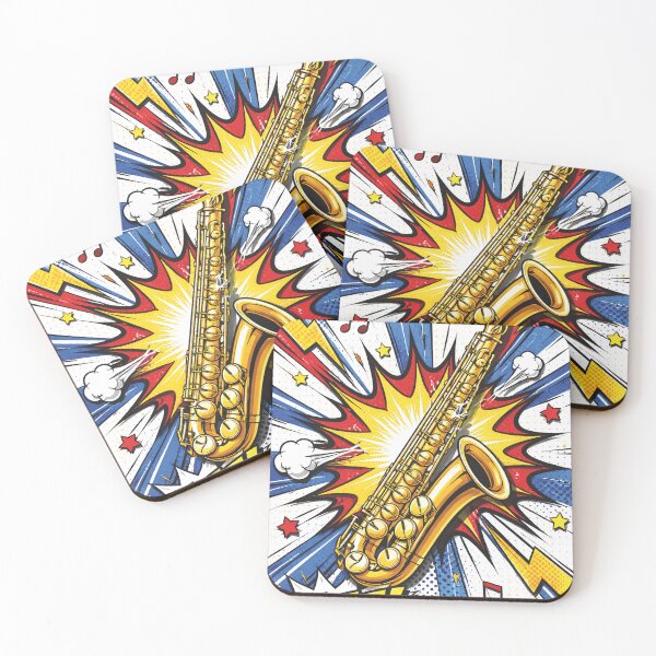 Item preview, Explosive Jazz Saxophone Comic Pop Art Design designed and sold by Mauswohn.