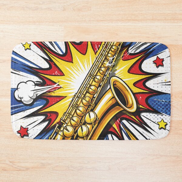 Item preview, Explosive Jazz Saxophone Comic Pop Art Design designed and sold by Mauswohn.