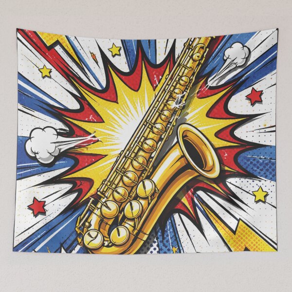 Item preview, Explosive Jazz Saxophone Comic Pop Art Design designed and sold by Mauswohn.