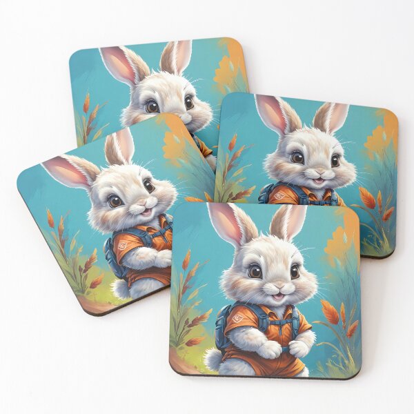 Item preview, Baby rabbit on adventure kids illustration designed and sold by Leylita Design.